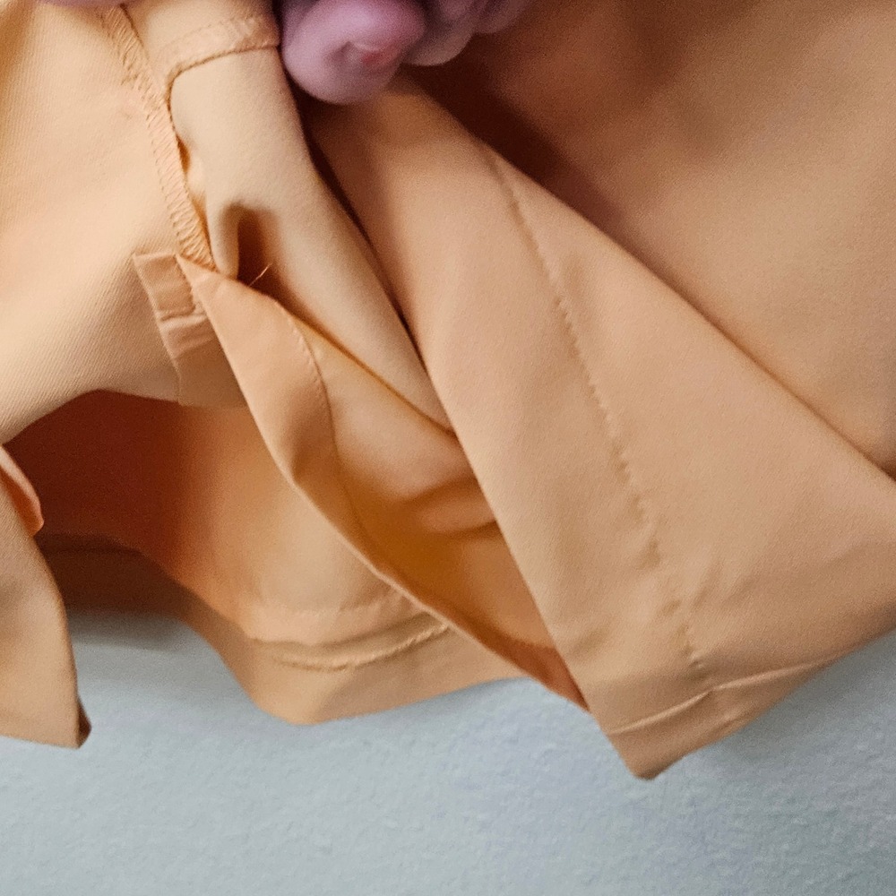 Midnight Velvet Skirt Suit Women 16 Peach Double Breasted Blazer Midi Set Career - Picture 12 of 13